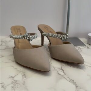 Journee Collection Blush Luna Rhinestone Knot Dress Pumps